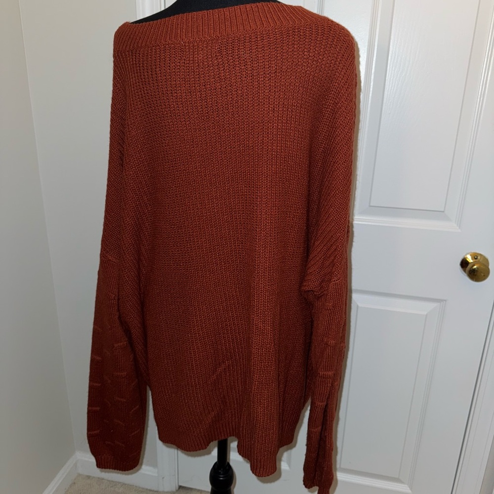 Chic Soul Burnt Orange Long Sleeve Sweater Size 3 X - Picture 3 of 4
